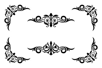 Classic Vitage Wedding Ornaments Frames Separator Elements Classic Vintage Wedding Invitation Hand Drawn Ornate the Calligraphy Poster Victorian Style