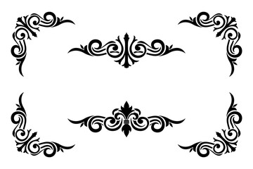 Classic Vitage Wedding Ornaments Frames Separator Elements Classic Vintage Wedding Invitation Hand Drawn Ornate the Calligraphy Poster Victorian Style