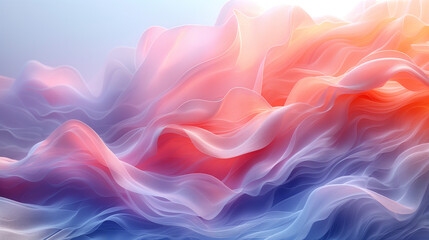 Fototapeta premium A colorful, abstract image of a wave with pink and blue colors