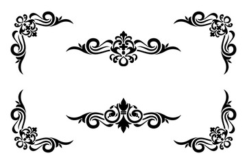 Classic Vitage Wedding Ornaments Frames Separator Elements Classic Vintage Wedding Invitation Hand Drawn Ornate the Calligraphy Poster Victorian Style