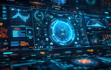 Fototapeta premium Futuristic Electronic Circuit Technology Background