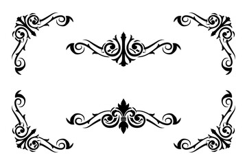 Classic Vitage Wedding Ornaments Frames Separator Elements Classic Vintage Wedding Invitation Hand Drawn Ornate the Calligraphy Poster Victorian Style