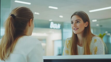 Woman Engaging in a Consultation with a Female Financial Manager at the Bank for Expert Financial Guidance