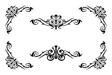 Classic Vitage Wedding Ornaments Frames Separator Elements Classic Vintage Wedding Invitation Hand Drawn Ornate the Calligraphy Poster Victorian Style