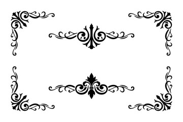 Classic Vitage Wedding Ornaments Frames Separator Elements Classic Vintage Wedding Invitation Hand Drawn Ornate the Calligraphy Poster Victorian Style