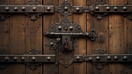 Antique door lock from the side. Architectural details from ancient places. Neural network ai generated art