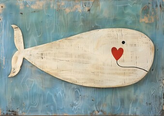 whale heart design milk half wooden fishlike upbeat soft color angler fish white plank siding inspiring bird