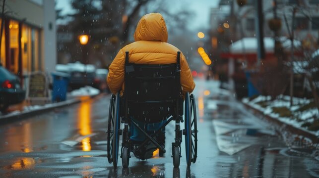 Photo of a person with paraplegia. Inclusivity, accessibility, use in healthcare publications, disability awareness campaigns, support groups, and educational materials