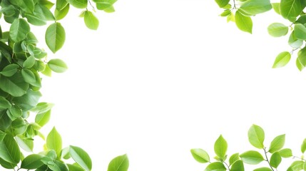 Fototapeta premium Fresh Green Leaves Frame