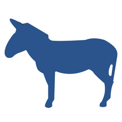 Blue donkey representing the Democratic Party of USA. Democracy vote concept. Element for print, banner, card, brochure or logo.