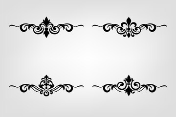 Obraz premium Classic Vitage Wedding Ornaments Frames Separator Elements Classic Vintage Wedding Invitation Hand Drawn Ornate the Calligraphy Poster Victorian Style