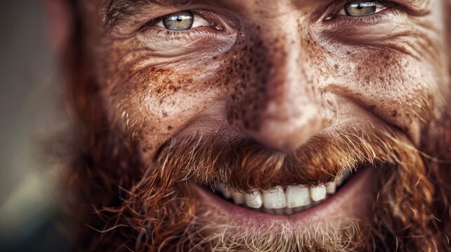 Un hombre muy sonriente con barba y unos anteojos grandes