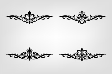 Obraz premium Classic Vitage Wedding Ornaments Frames Separator Elements Classic Vintage Wedding Invitation Hand Drawn Ornate the Calligraphy Poster Victorian Style