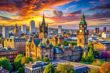 Naklejka premium Cityscape of Oxford City. Oxfordshire, England, UK 