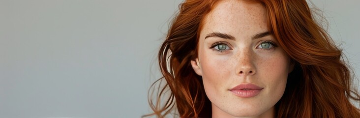 Obraz premium Young Woman With Red Hair Posing in a Cozy Indoor Setting