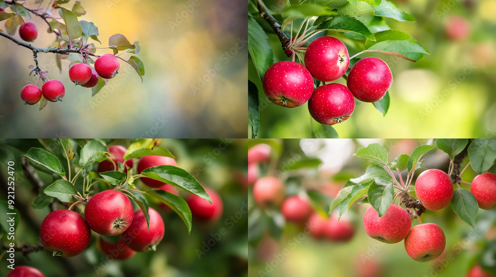 Wall mural red berries on a branch