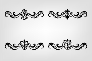 Classic Vitage Wedding Ornaments Frames Separator Elements Classic Vintage Wedding Invitation Hand Drawn Ornate the Calligraphy Poster Victorian Style