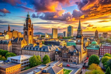 Naklejka premium Cityscape of Oxford City. Oxfordshire, England, UK 