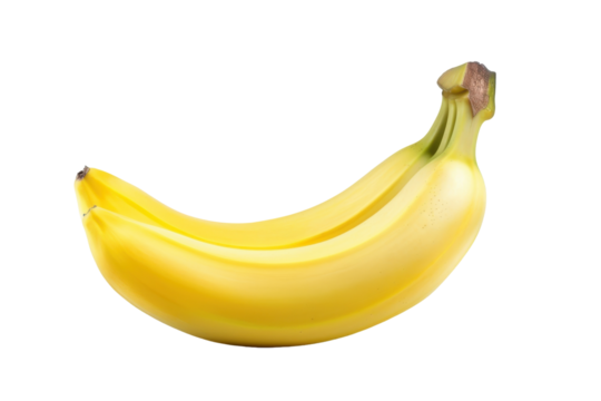 Two Bananas Isolated on Transparent Background.