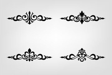 Obraz premium Classic Vitage Wedding Ornaments Frames Separator Elements Classic Vintage Wedding Invitation Hand Drawn Ornate the Calligraphy Poster Victorian Style