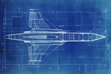 on blue paper, technical diagram of the supersonic ballistic missle