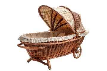 Cute Bassinet Isolated on Transparent Background.
