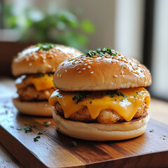 Cheese & Chicken Burgers