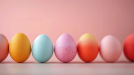 Colorful Easter Eggs on Pastel Background for Spring Celebration