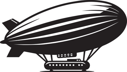 Airship vector silhouette illustration