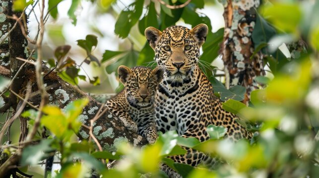 This leopard mother and cub was captured by me in Yala National Park in Sri Lanka. When we just entered the park and after couple of minutes we could witness this amazing sighting at our eye level