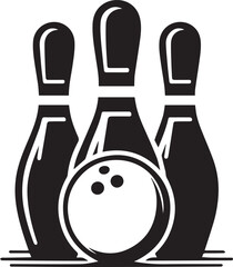 Bowling Pin vector silhouette illustration