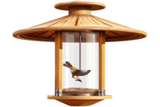 Bird Feeder Isolated on Transparent Background.