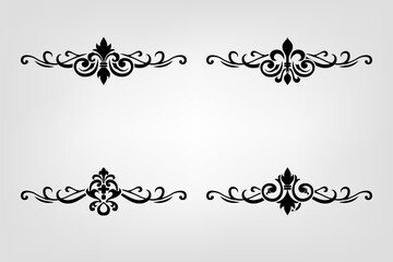 Obraz premium Classic Vitage Wedding Ornaments Frames Separator Elements Classic Vintage Wedding Invitation Hand Drawn Ornate the Calligraphy Poster Victorian Style