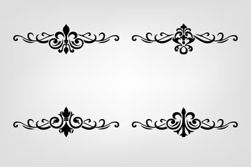 Obraz premium Classic Vitage Wedding Ornaments Frames Separator Elements Classic Vintage Wedding Invitation Hand Drawn Ornate the Calligraphy Poster Victorian Style