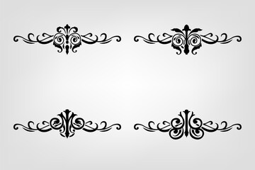 Obraz premium Classic Vitage Wedding Ornaments Frames Separator Elements Classic Vintage Wedding Invitation Hand Drawn Ornate the Calligraphy Poster Victorian Style