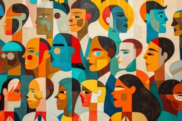 Diverse Group of People in Varied Colors, Illustrate the complexities of healthcare delivery in a multi-lingual and multi-cultural environment