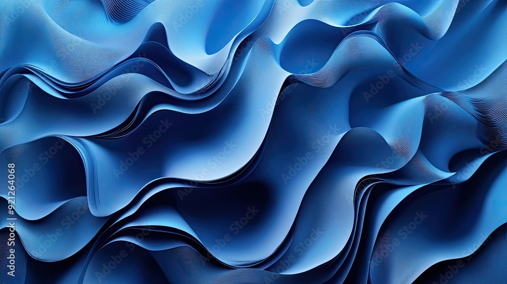 Poster textured 3d blue background with intricate details and soft shadows, creating a rich and immersive e