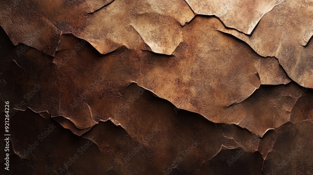Poster textured 3d brown background with a stone-like surface and soft, gradient lighting.