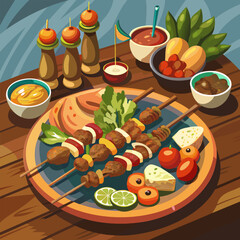 The vector design of a food illustration.