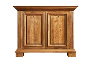 Wooden Cabinet Isolated on Transparent Background.