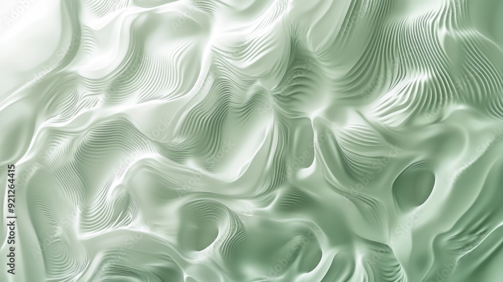 Poster textured 3d light green background with intricate patterns and soft shadows, perfect for rich and im