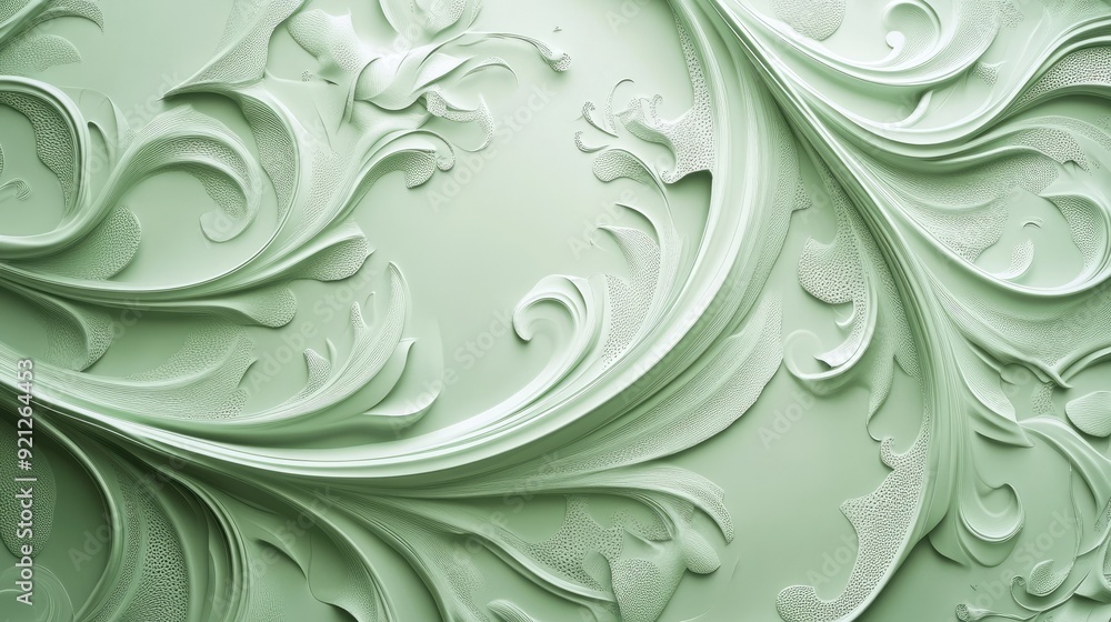 Poster textured 3d light green background with intricate details and subtle shadows, suitable for rich and 