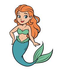 Mermaid cartoon character illustration