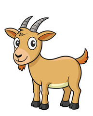 A goat cartoon character design illustration