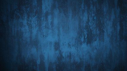 Fototapeta premium Abstract vintage blue grunge background with rough messy stain texture surface