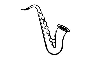 Simple Black Saxophone Icon Vector - SVG & Cricut Cut Files