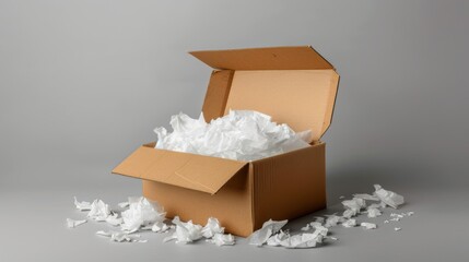 Open Box with White Paper.