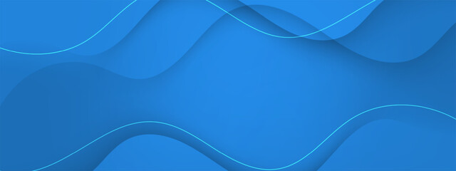 abstract blue background with curved lines and shadows. modern 3d design