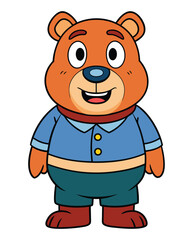 A cute bear cartoon character design illustration