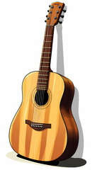 Obraz premium Detailed Vector Illustration of Acoustic Guitars Showcasing Polished Wood Finish and Craftsmanship for Musical Performances